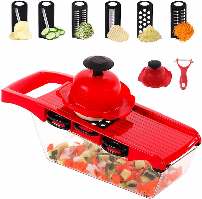 High Quality 10 In 1 Mandoline Slicer Vegetable Grater, Cutter with Stainless Steel Blades