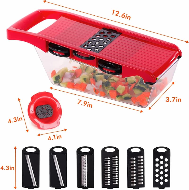 High Quality 10 In 1 Mandoline Slicer Vegetable Grater, Cutter with Stainless Steel Blades