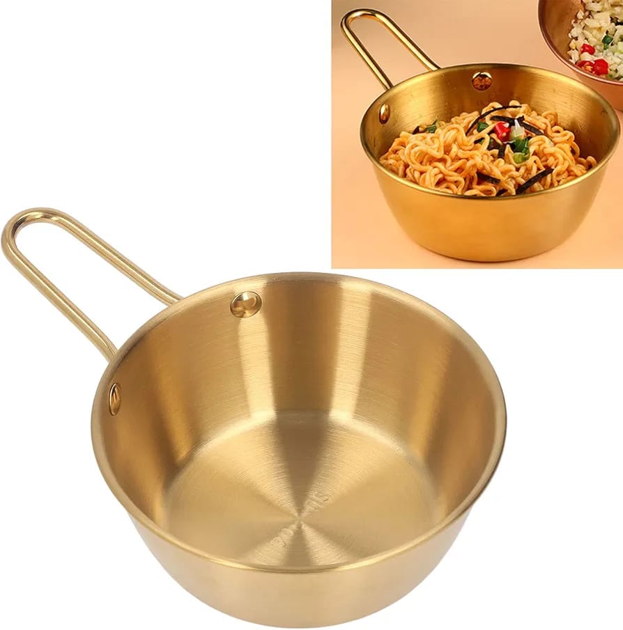 Mumusuki Snack Ramen Bowl, Stainless Steel Mixing Bowls Nesting Bowls Pasta Bowls with Handle for Kitchen Outdoor, Serving, Baking