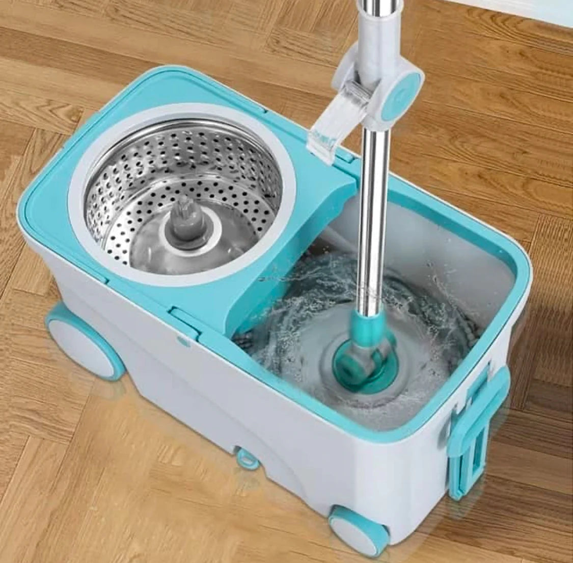 Automatic Rotation Magic Mop Bucket, Bus Style Floor Cleaning Mop, Microfiber Mop Bucket Cleaning Set