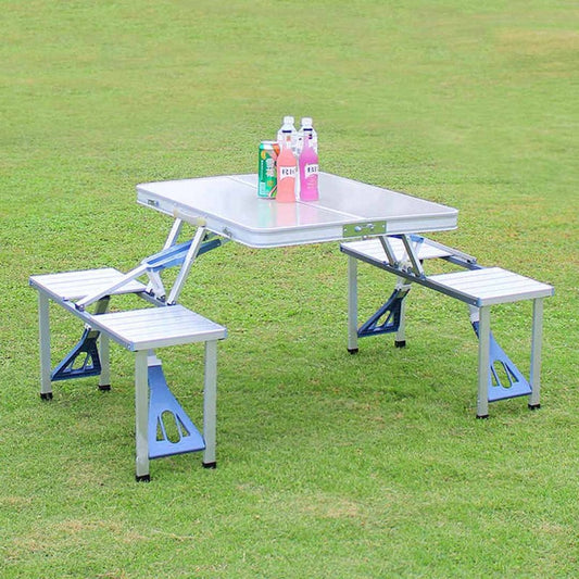 Portable Picnic Table And Chair Silver