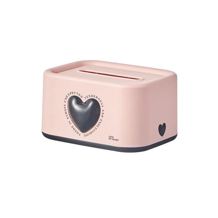 1pc INS Heart-shaped Tissue Box Living Room And Bedroom Decoration Creative Desktop Tissue Storage Box Spring Drawstring Box