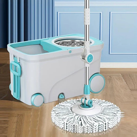 Automatic Rotation Magic Mop Bucket, Bus Style Floor Cleaning Mop, Microfiber Mop Bucket Cleaning Set