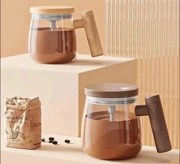 Self-Stirring Glass Cup