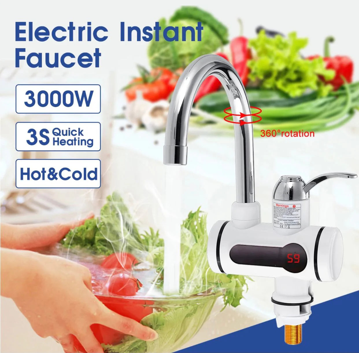 Electric Heating Water Faucet Digital Display