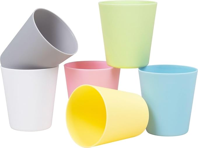 6 Reusable Cups Pastel Colourful