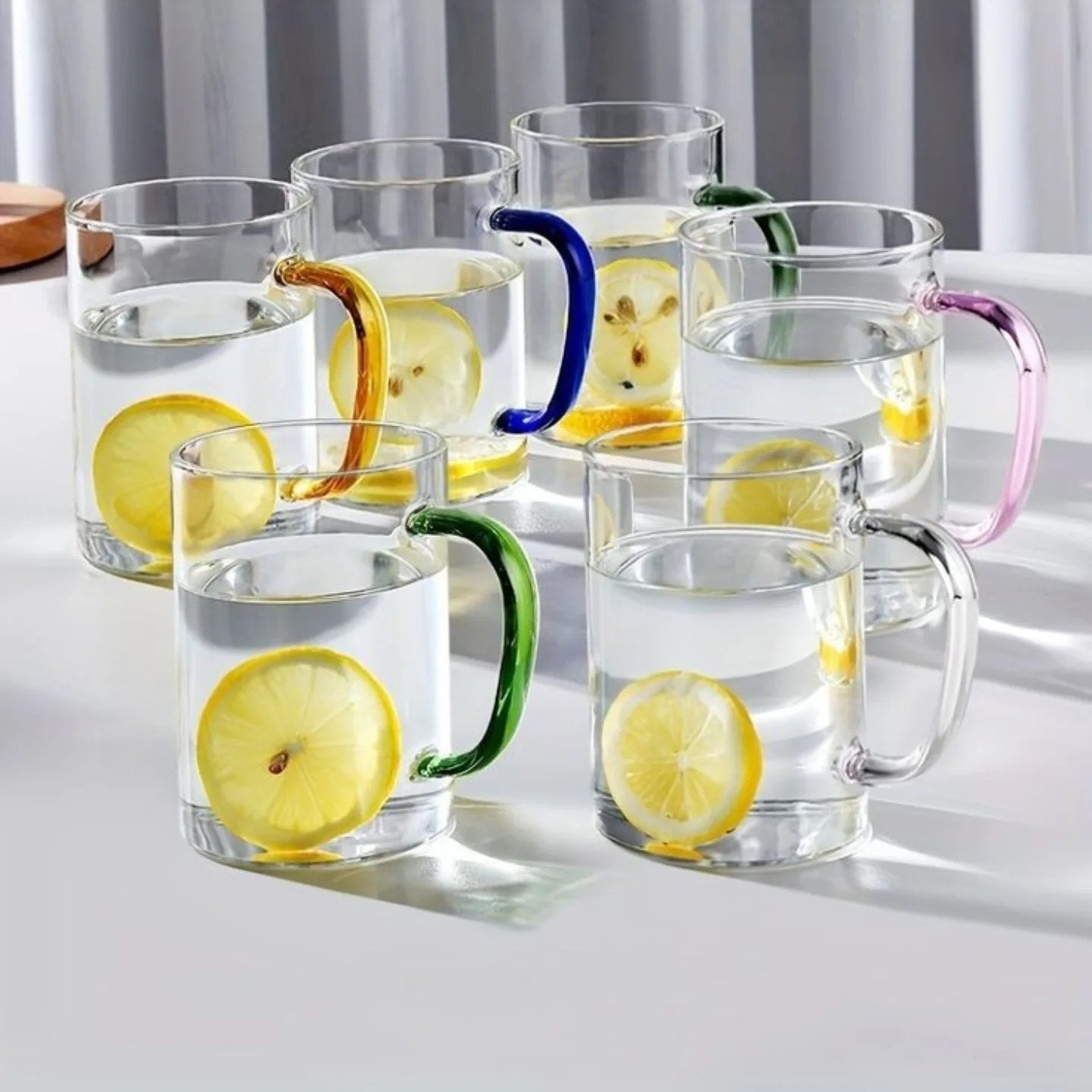 6Pcs Heat Resistant Borosilicate Glass Mug Set