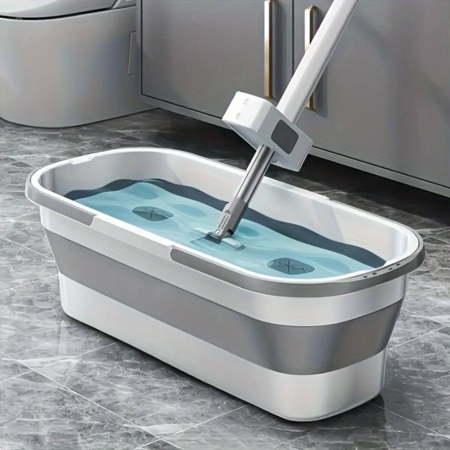 Flat Sqeeze Mop With Foldable Bucket