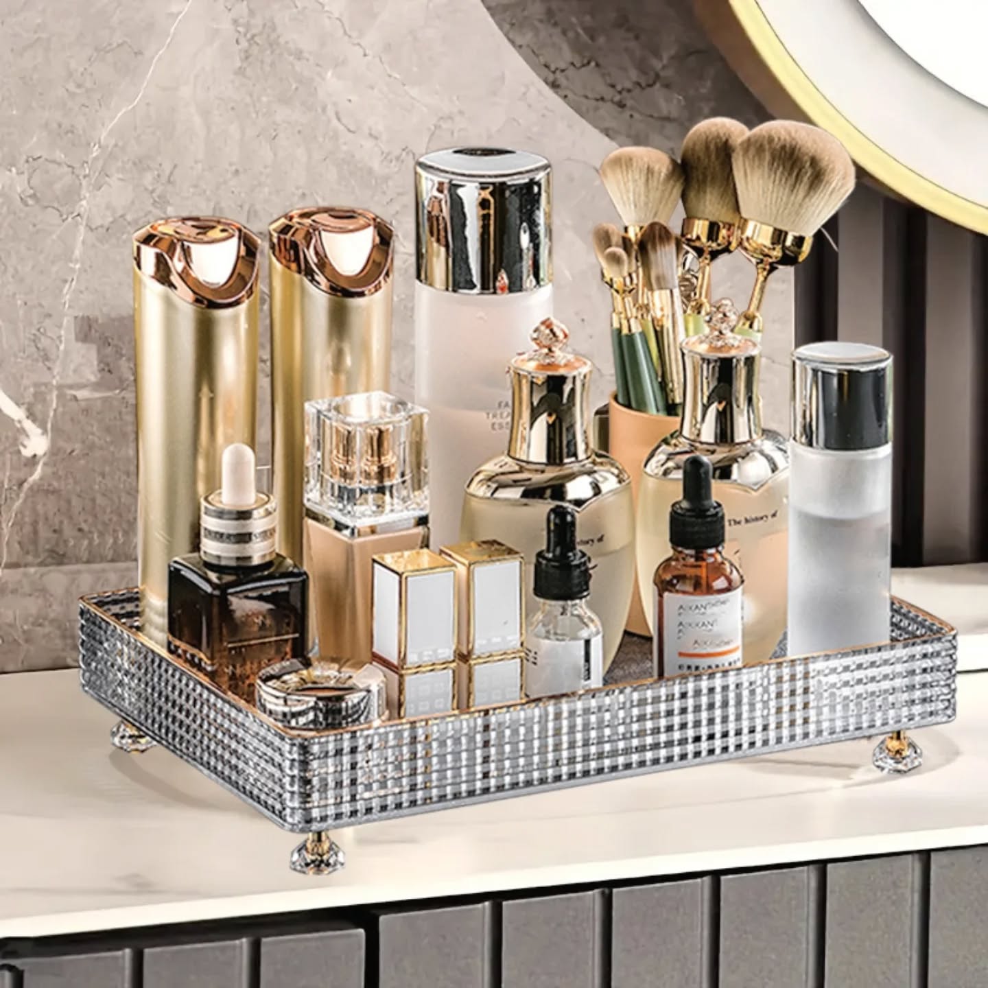 Desktop Perfume And Cosmetic Storage Tray