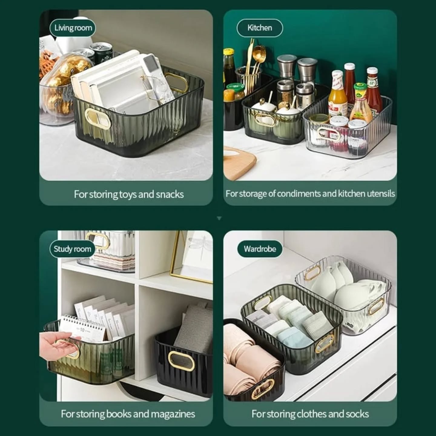 Desktop Acrylic Organizer Baskets