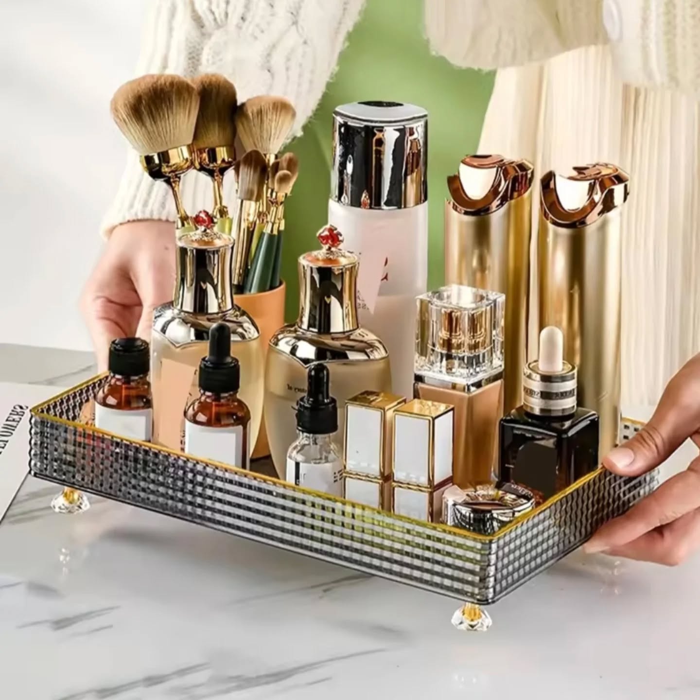 Desktop Perfume And Cosmetic Storage Tray