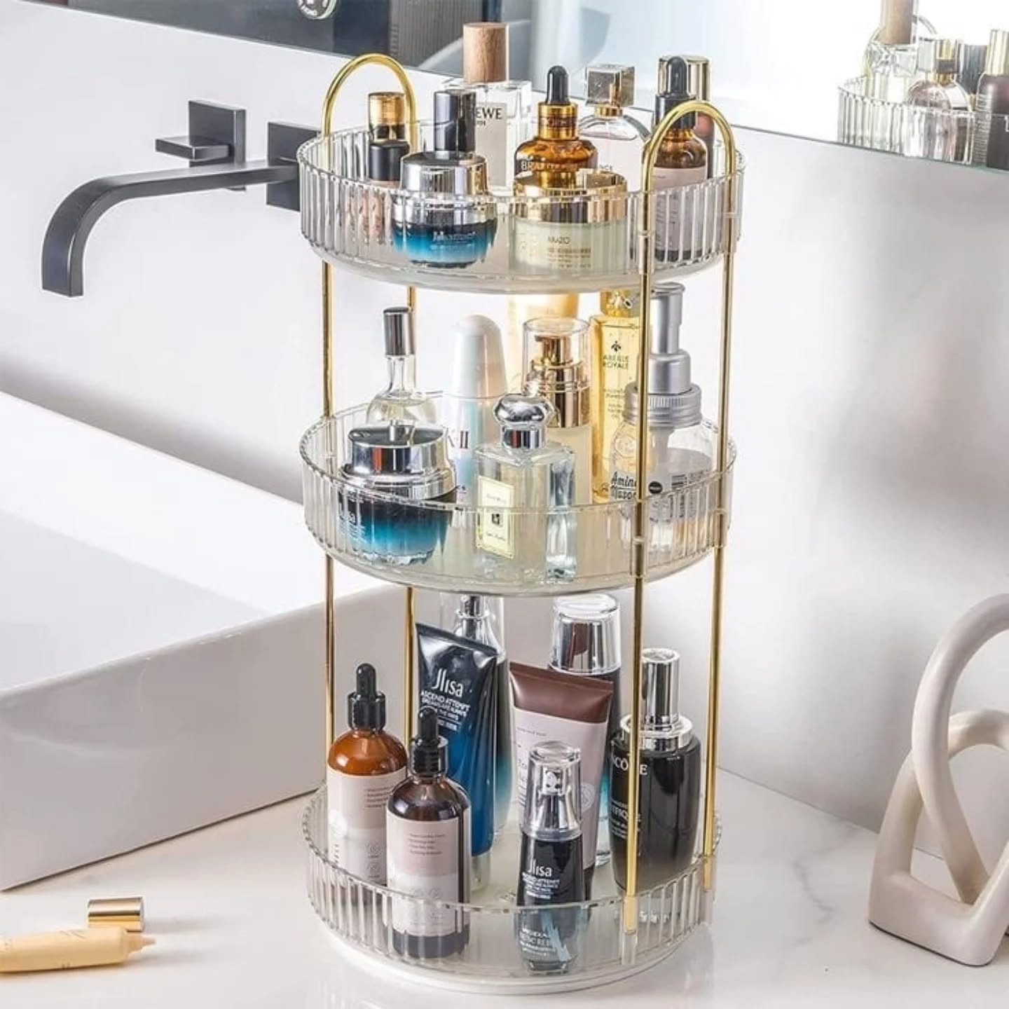 Luxury 3 Tier Rotating Cosmetic Organizer