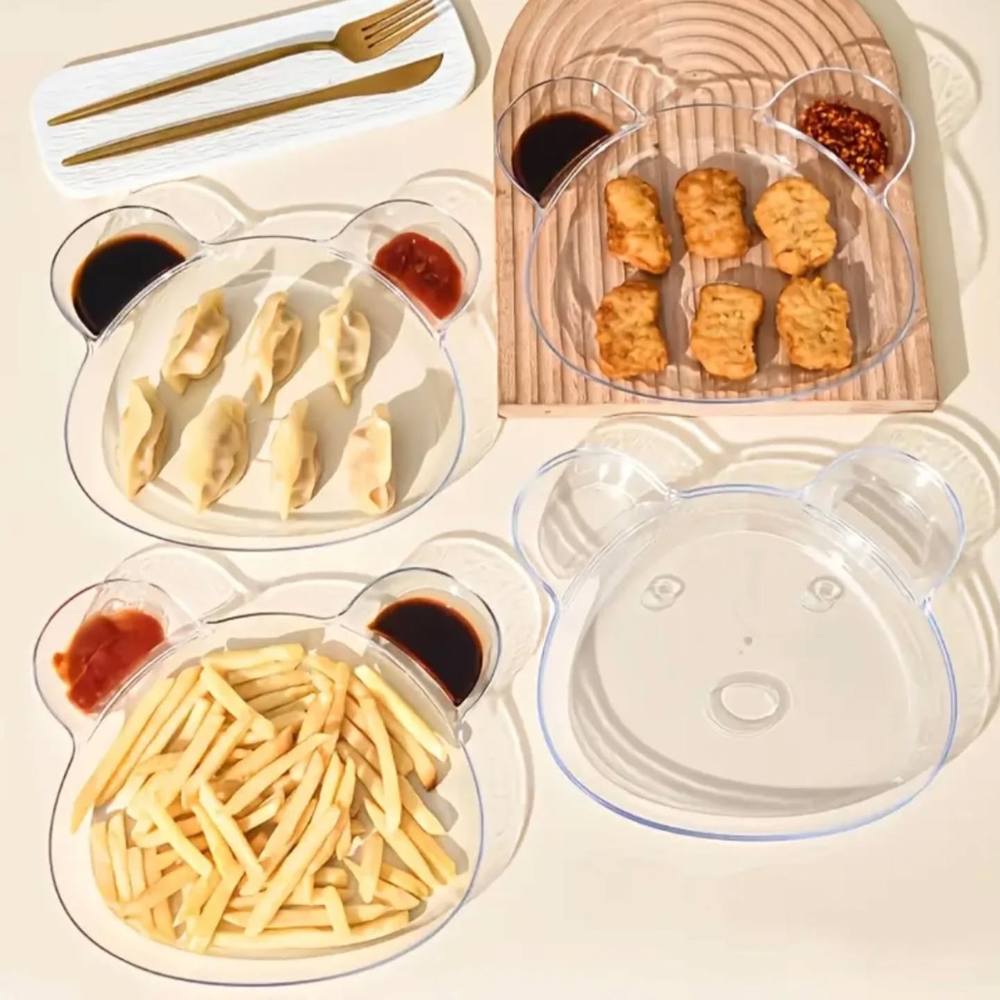 Bear Snack Plate With Two Sides Sauce option