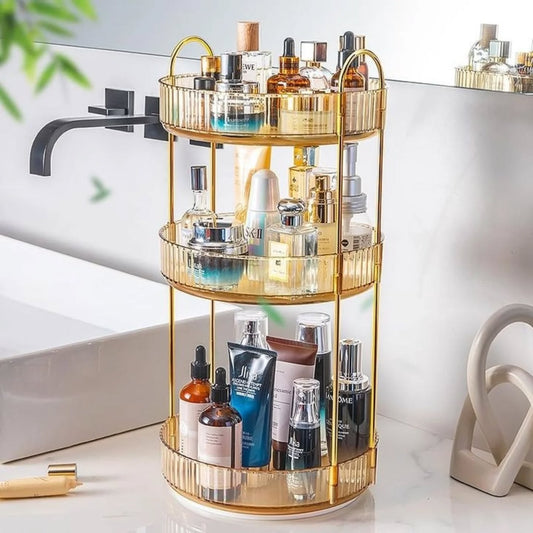 Luxury 3 Tier Rotating Cosmetic Organizer