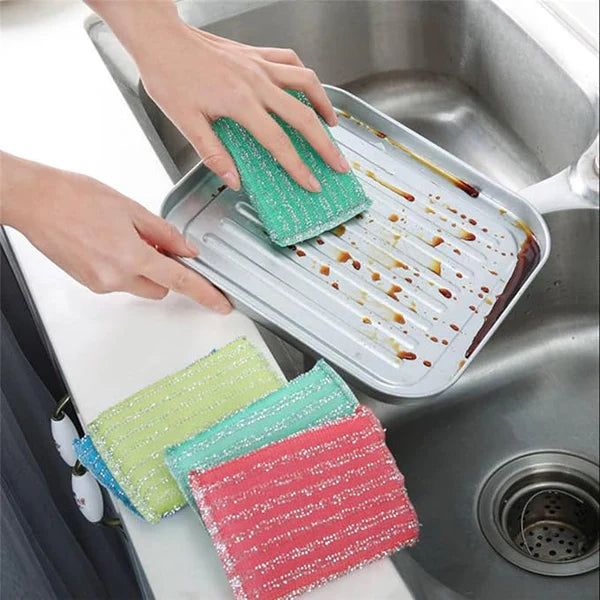 4pcs Double Sided Dishwashing Sponge