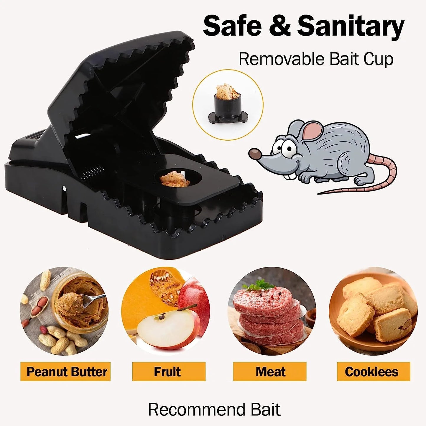 Heavy Duty Plastic Mouse Trap Rat Catcher - Pack of 2