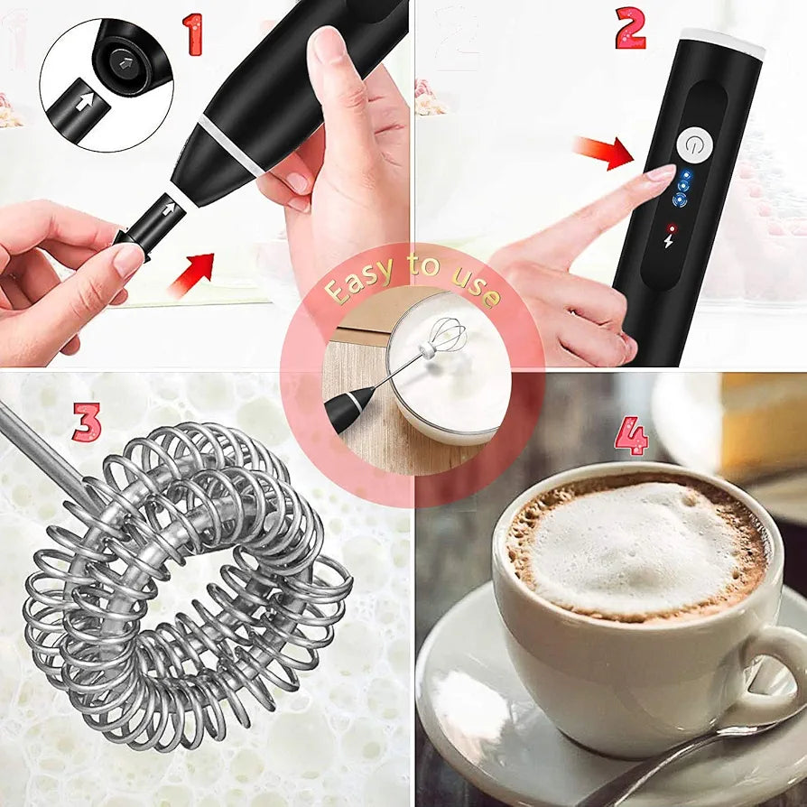 Electric rechargeable coffee beater