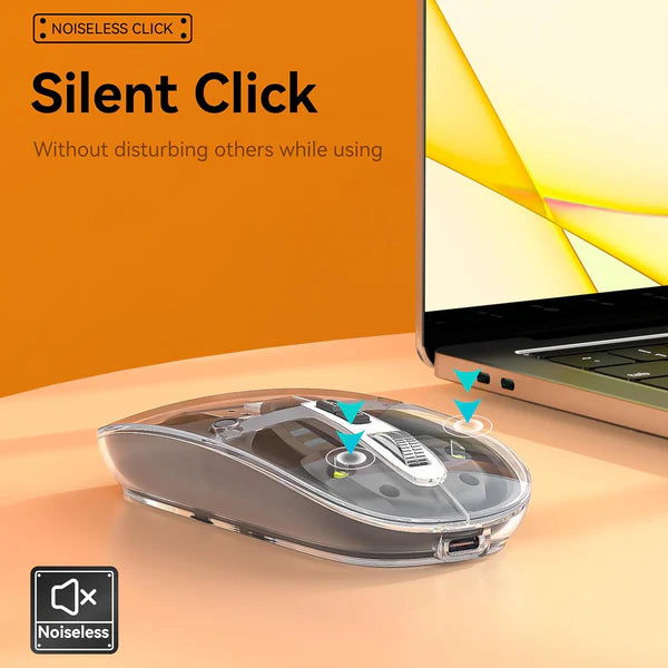 Transparent Wireless + Bluetooth Dual-Mode Rechargeable Mouse