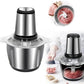 Heavy-Duty 3L Stainless Steel Meat Grinder and Food Processor for Meat, Vegetables, Fruits - Electric Kitchen Mincer and Chopper - Silver