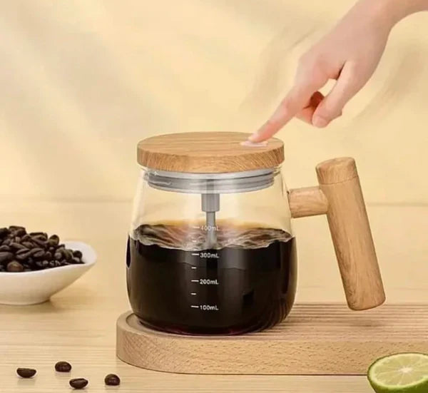 Self-Stirring Glass Cup