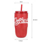 500ml Double Layer Coffee Mug, Outdoor Thermos Cup, Portable Insulated Water Bottle With Straw