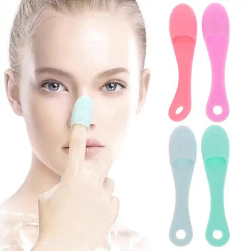 Silicone Nose Cleaning Brush Soft Bristle Facial Cleansing Brush With Finger Glove For Blackhead Removal