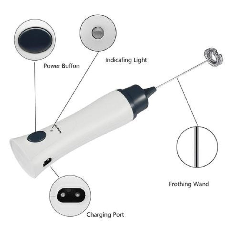 Rechargeable Handheld Electric Coffee Mixer