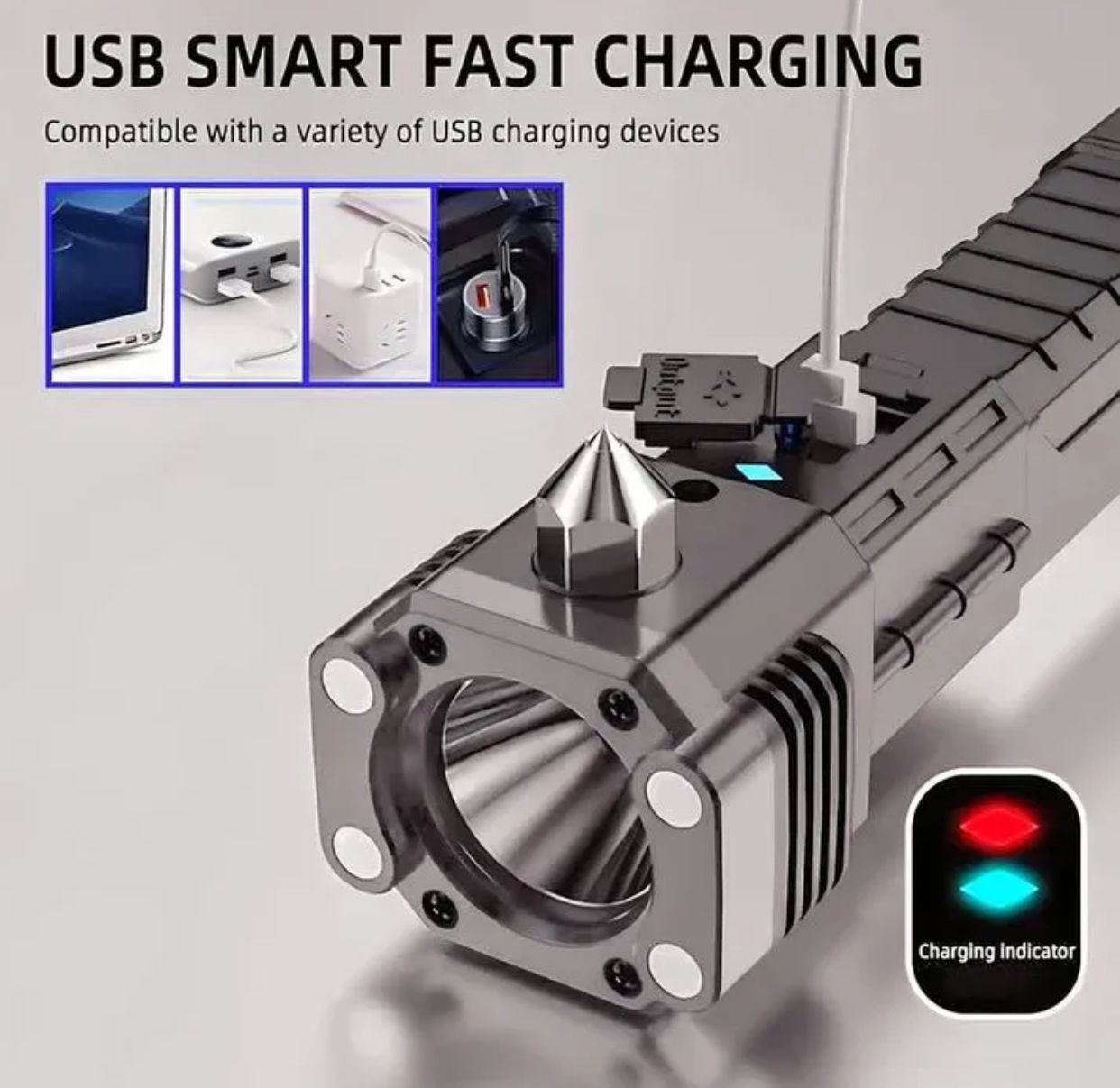 High Power Led Torch - with emergency Mobile charger