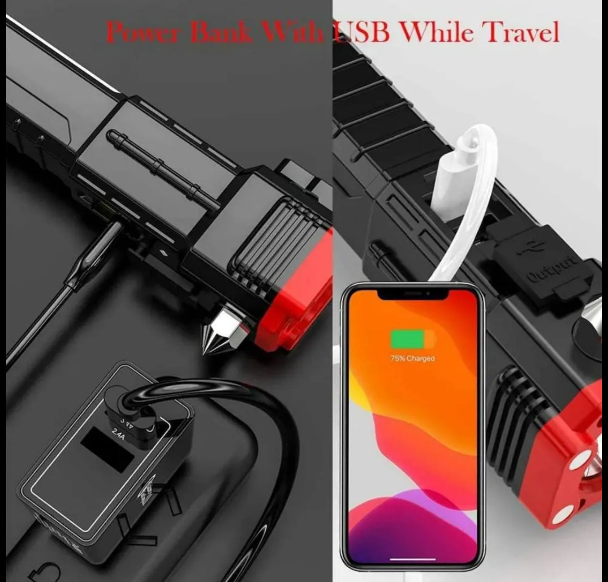 High Power Led Torch - with emergency Mobile charger