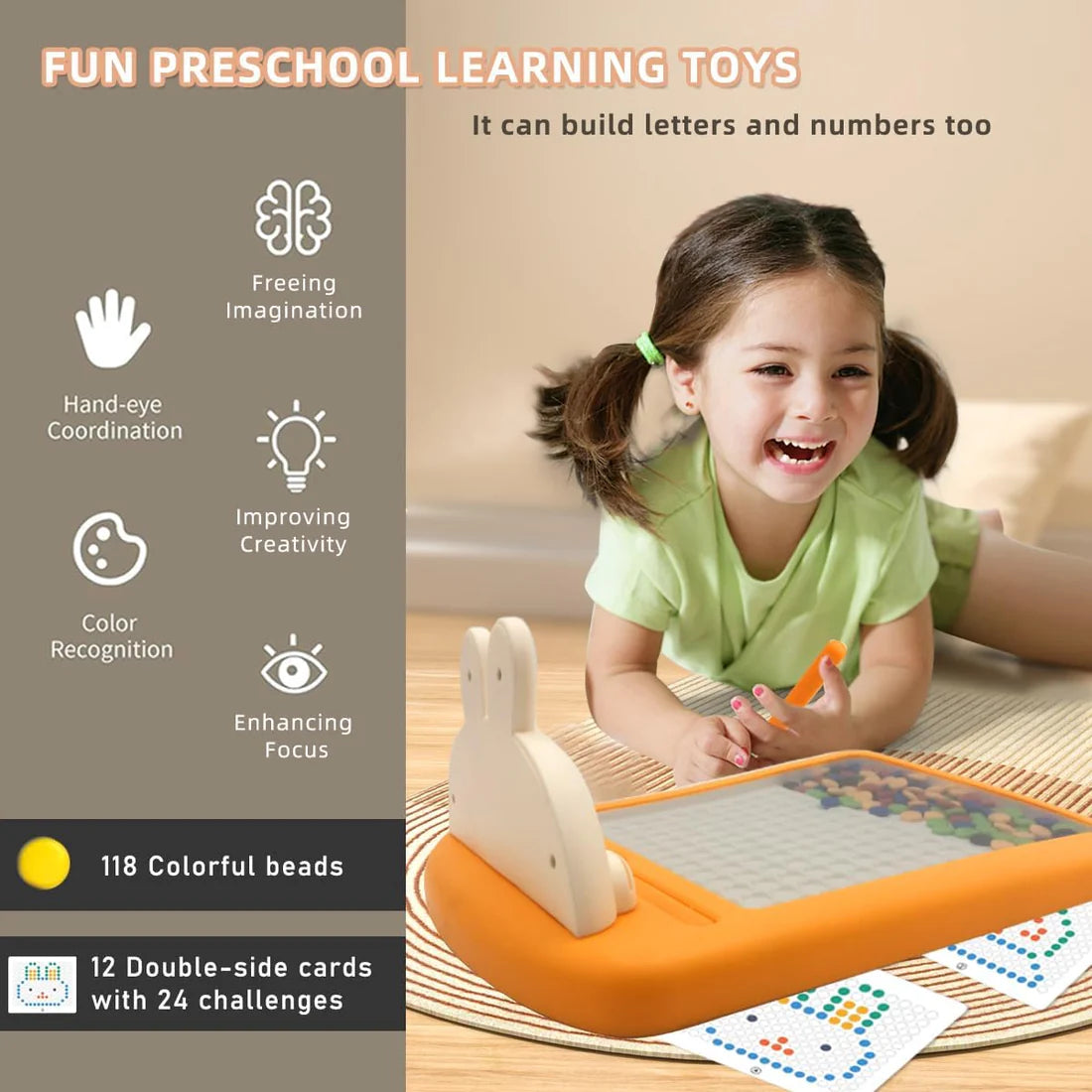 Magnetic Dots Board for Kids with FREE 8 inch Multicolor Tablet