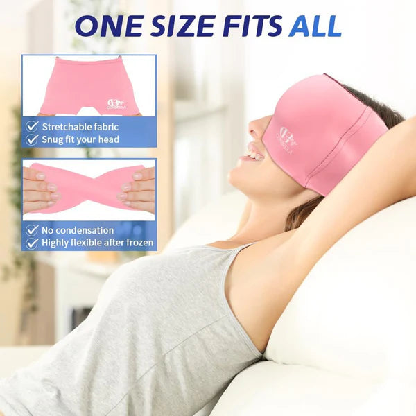 Migraine Relief Cap, Soothing Headache Ice Face Mask