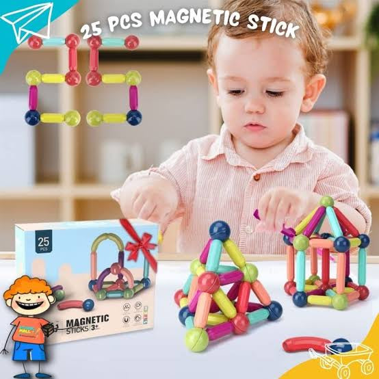 25 Pcs Magnetic Building Sticks Set For Creative Play