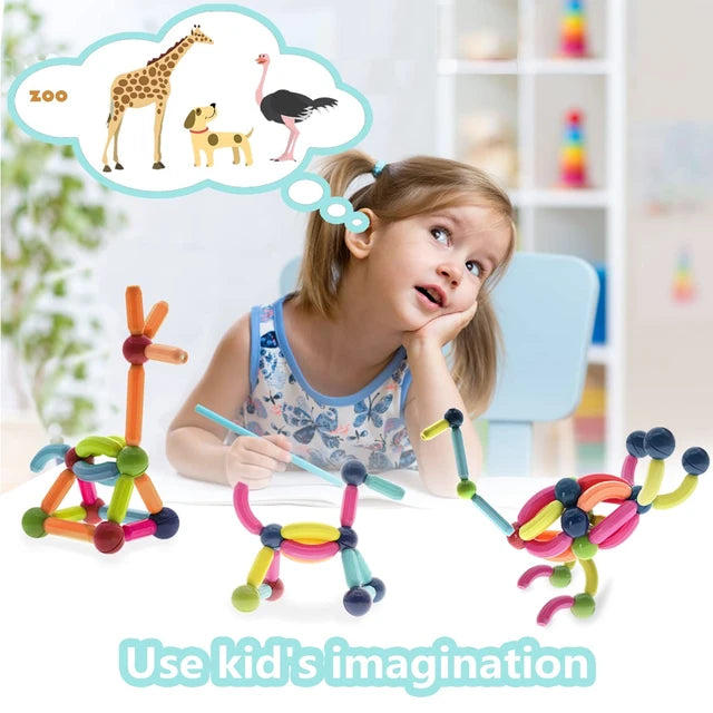 25 Pcs Magnetic Building Sticks Set For Creative Play