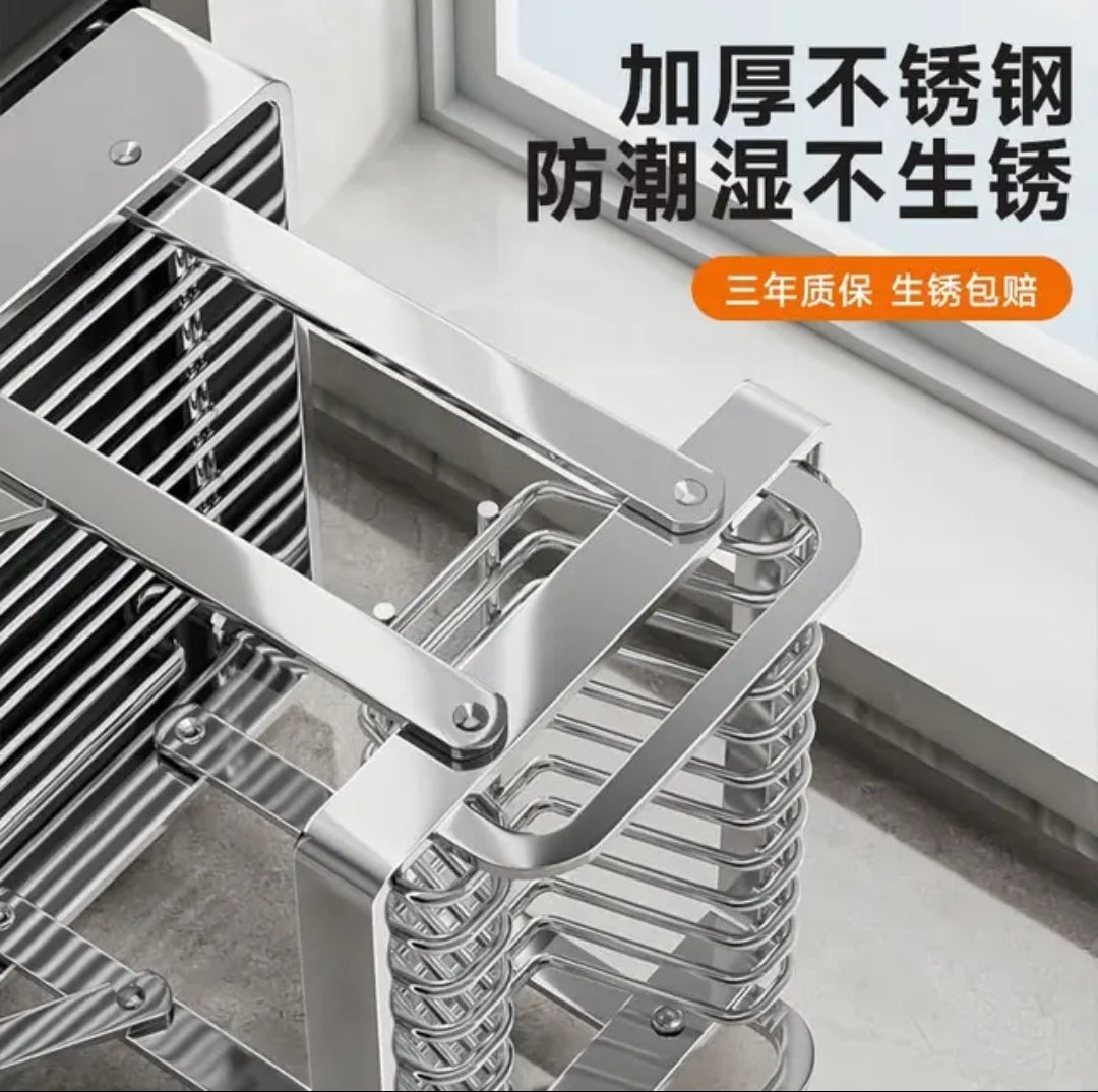 Foldable storage stainless steel rack