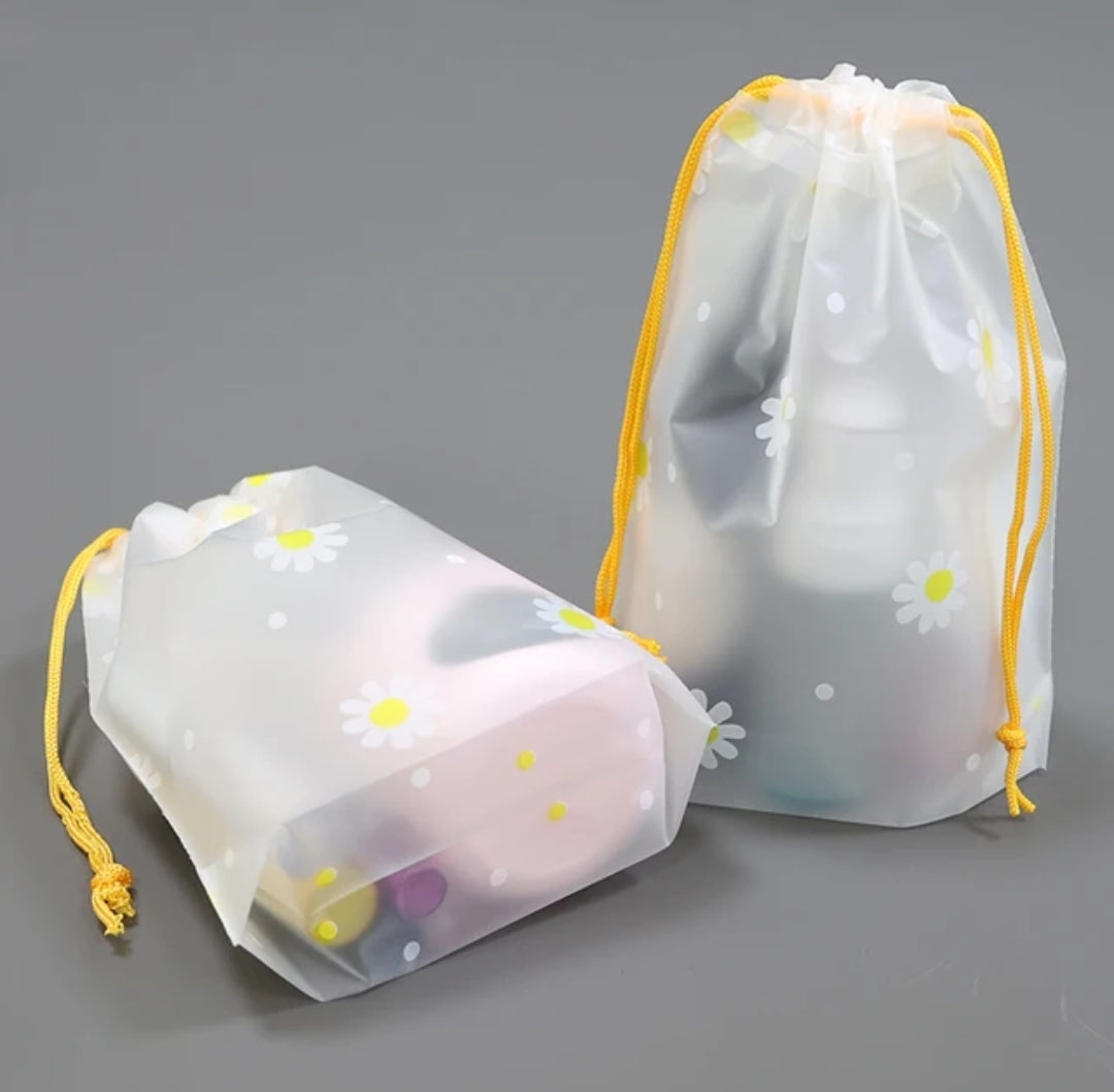 waterproof daisy drawstring bag portable travel organizer 4 pc set