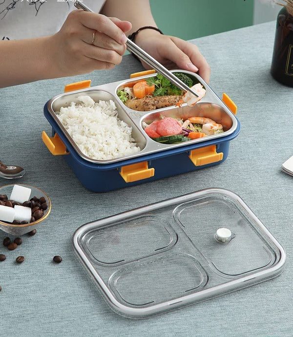 3 Compartment Stainless Steel Insulated Lunch Box