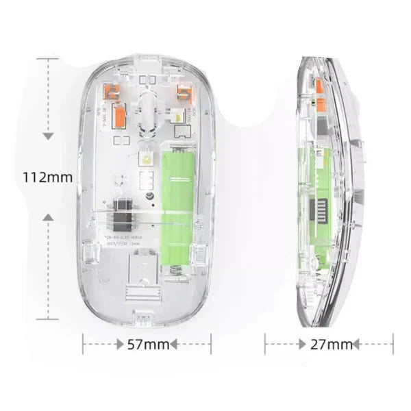 Transparent Wireless + Bluetooth Dual-Mode Rechargeable Mouse