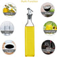 Oil Dispenser Bottle – 500ml Glass Cooking Oil and Vinegar Cruet No Drip with Stainless Steel Funnel