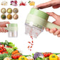 4 in 1 Portable Electric Vegetable Cutter Set,Wireless Food Processor for Garlic Pepper Chilli Onion Ginger Meat Multifunction Chopper Slicer