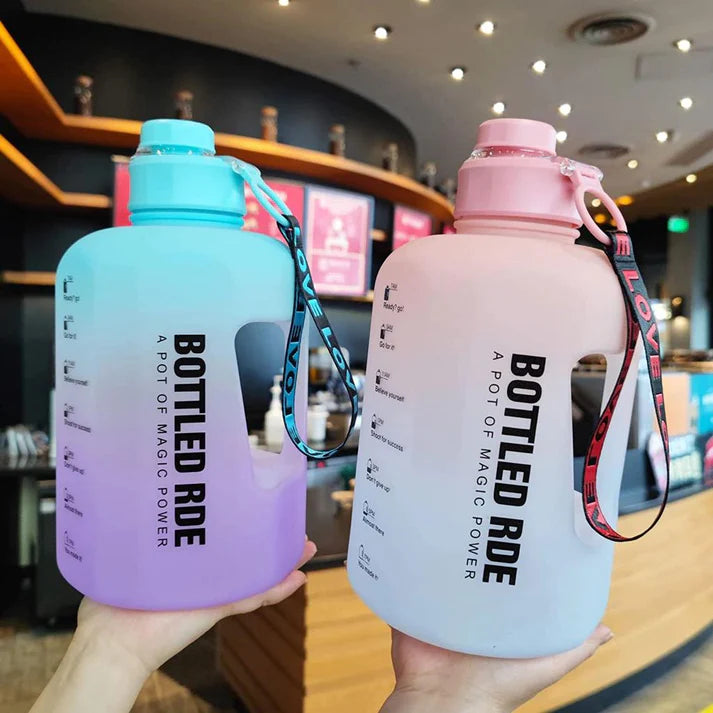 Large Half Gallon Water Bottle/2.2 Litters Motivational Bottles with Time Marker, Leakproof Bpa Free Big Bottle to Remind You Drink More Water, Hydrate in Style