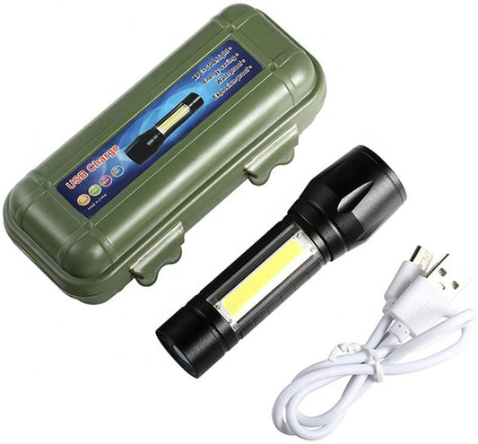 Power Style Zoomable LED Torch Flashlight Waterproof – 4 in 1 adjustable Light