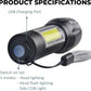 Power Style Zoomable LED Torch Flashlight Waterproof – 4 in 1 adjustable Light