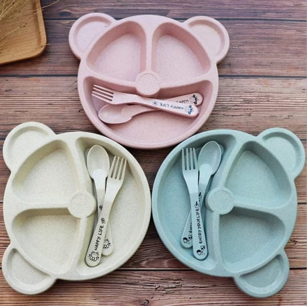 5 Pcs Bear Plate Set With Spoon