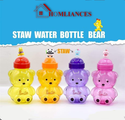 Bear Shape straw water bottle