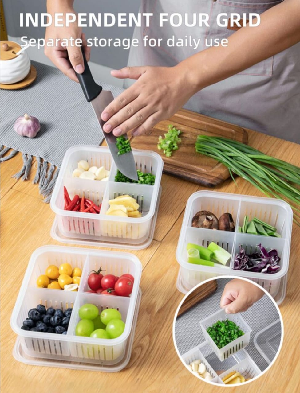 1pc PP Food Storage Box, Minimalist Fresh-keeping Food Storage Box For Kitchen