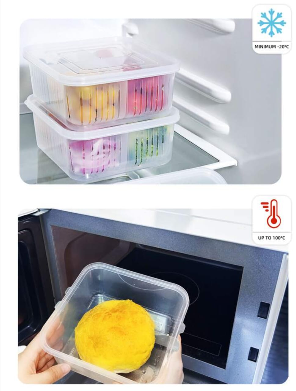 1pc PP Food Storage Box, Minimalist Fresh-keeping Food Storage Box For Kitchen