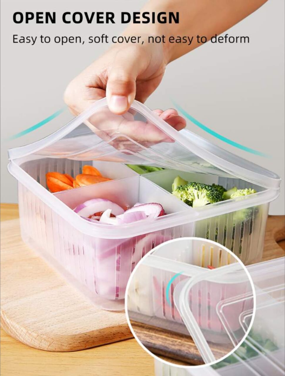 1pc PP Food Storage Box, Minimalist Fresh-keeping Food Storage Box For Kitchen