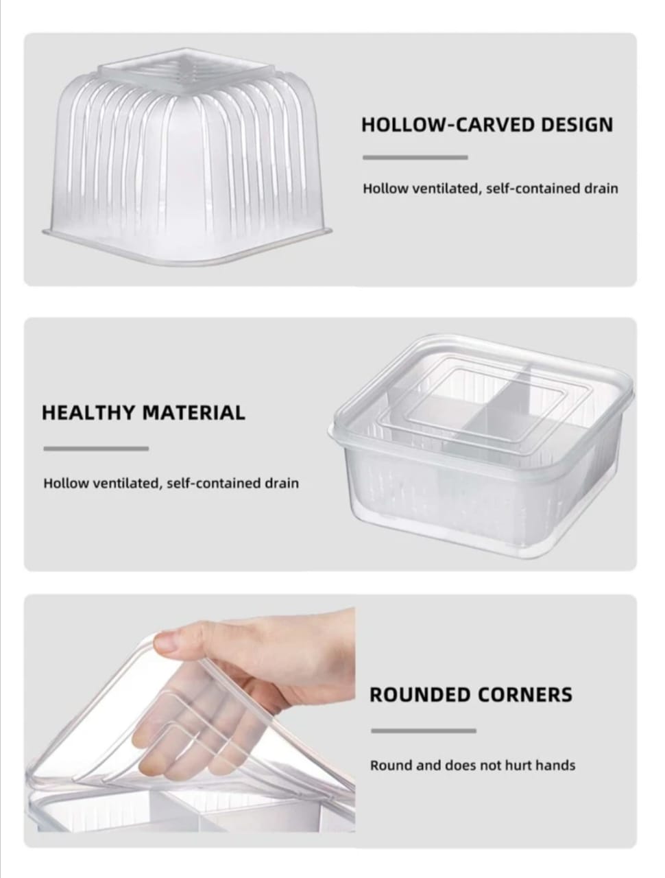 1pc PP Food Storage Box, Minimalist Fresh-keeping Food Storage Box For Kitchen