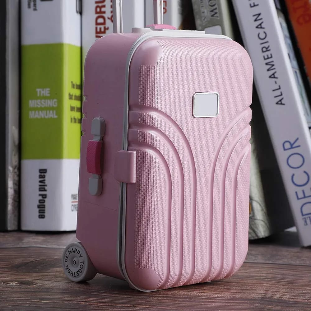 Girl's Musical Jewelry Storage Box, Cute Pink Suitcase Model Mini Music Box Musical Jewelry Box for Girls Clockwork Music Box Jewelry Music Box for Children