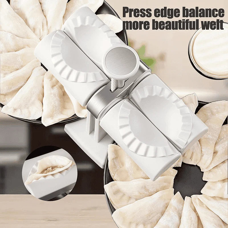 Double Head Dumpling Maker, Press Dumpling Mold, Automatic Dumpling Maker Mold, Two at Once Dumpling Wrap, Creative Momo Maker Machine, Stainless Steel Multifunction Dumpling Maker, Kitchen Dough Maker Gadget